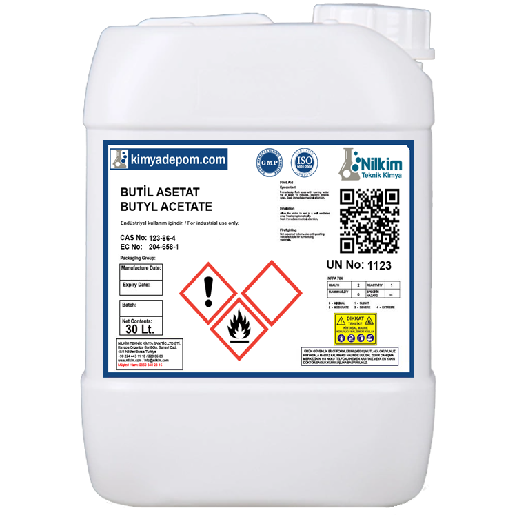 Kimya Depom - Butil Asetat (Butyl Acetate) (BA) 1 Lt. Şişe
