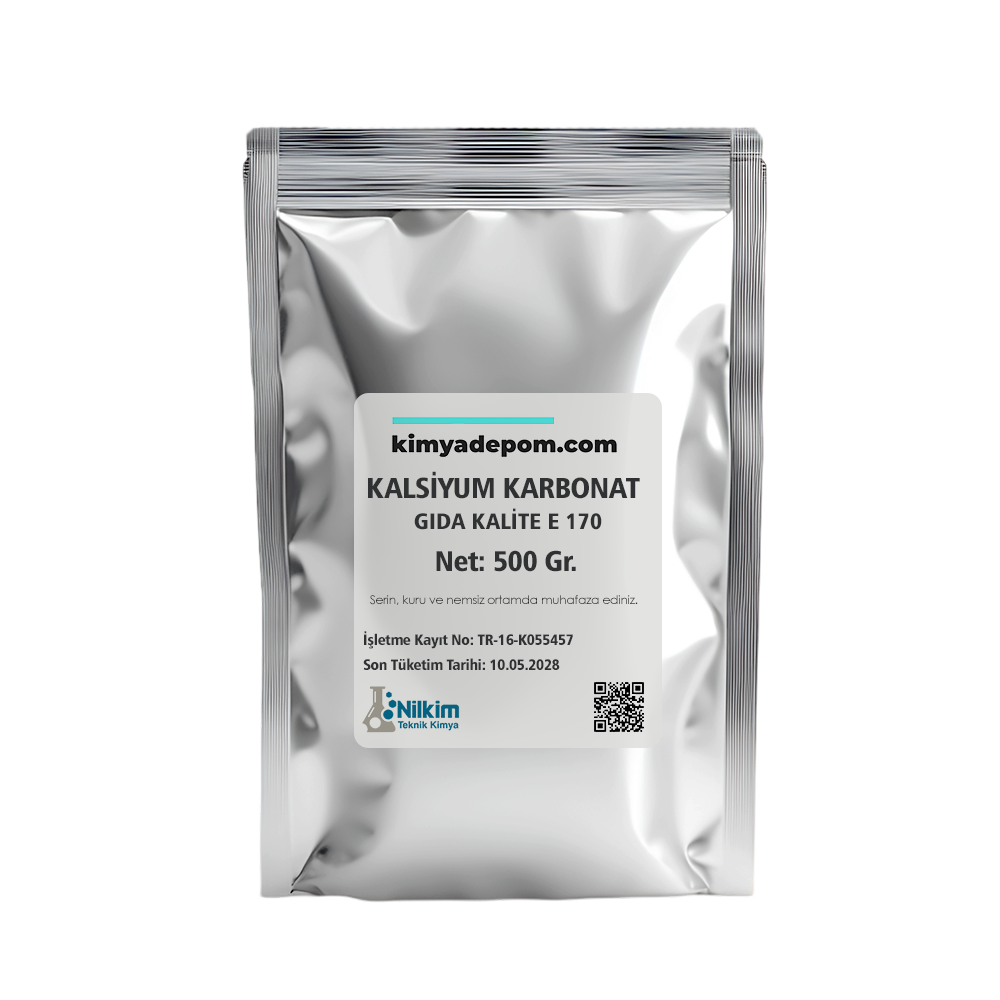 Kalsiyum Karbonat (Calcium Carbonate, USP Food Grade) (E 170) 500 Gr. Paket