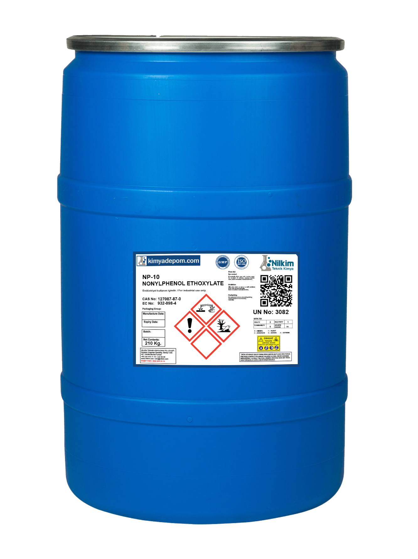 NP-10 Noniyonik Surfactant (Nonylphenol Ethoxylate) 210 Kg. Varil