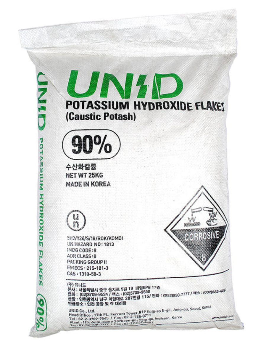 Potasyum Hidroksit (Potassium Hydroxide) (Potas Kostik) 25 Kg. Torba