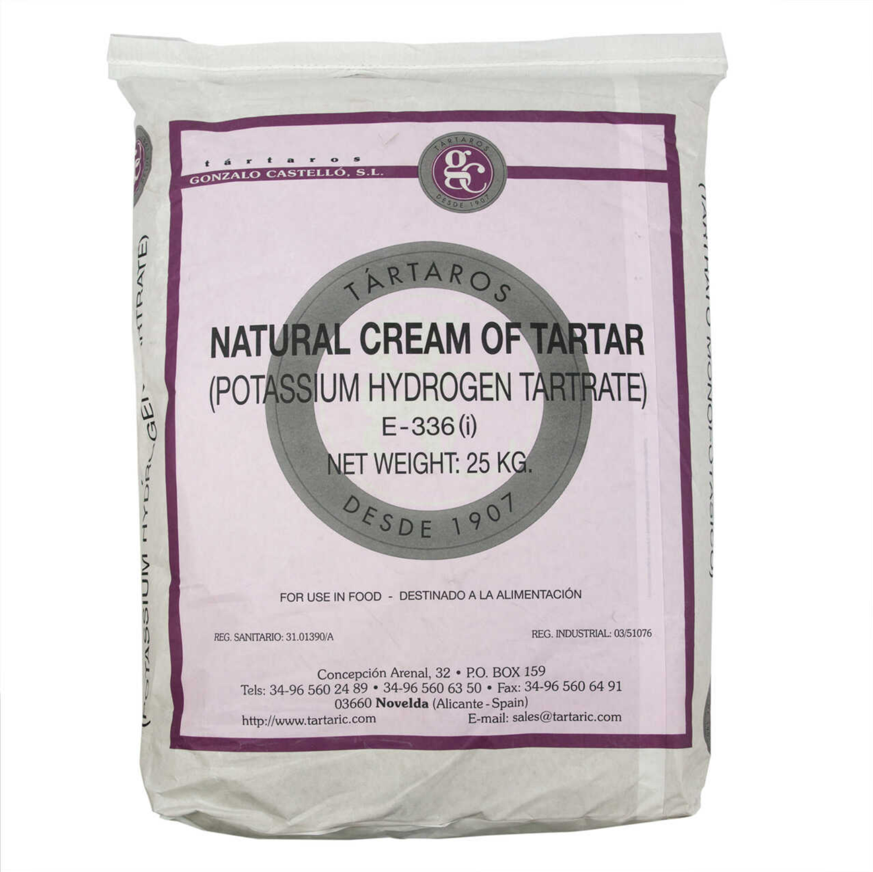 Potasyum Bitartarat (Krem Tartar) 25 Kg. Torba