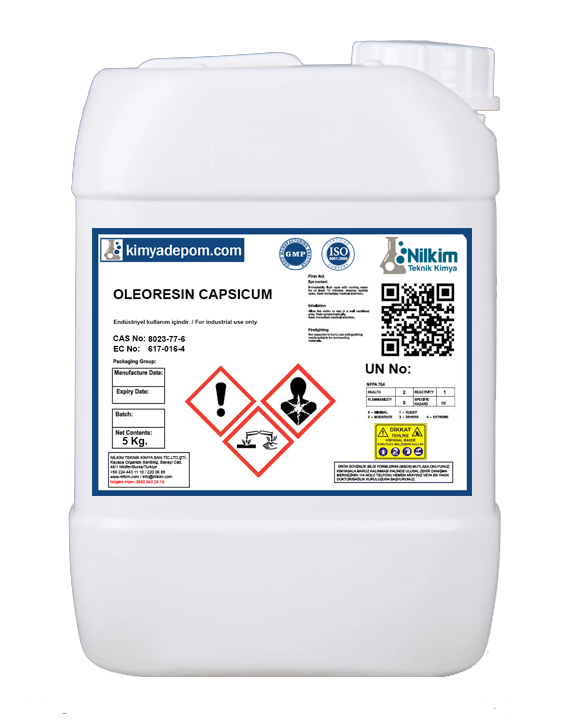 Capsicum Acı Biber Oleoresin (1.000.000'luk) 5 Kg. Bidon
