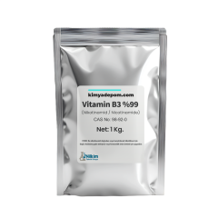 Vitamin B3 %99 Pure (Nikotinamid / Nicotinamide) 1 Kg. Paket