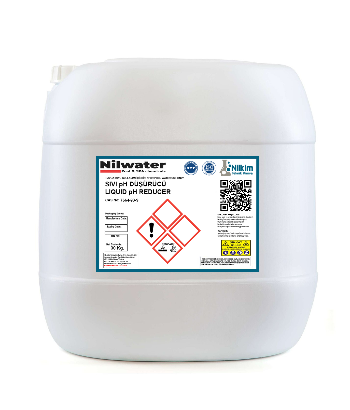 NILWATER pH-DOWN (Havuz Sıvı pH Düşürücü)