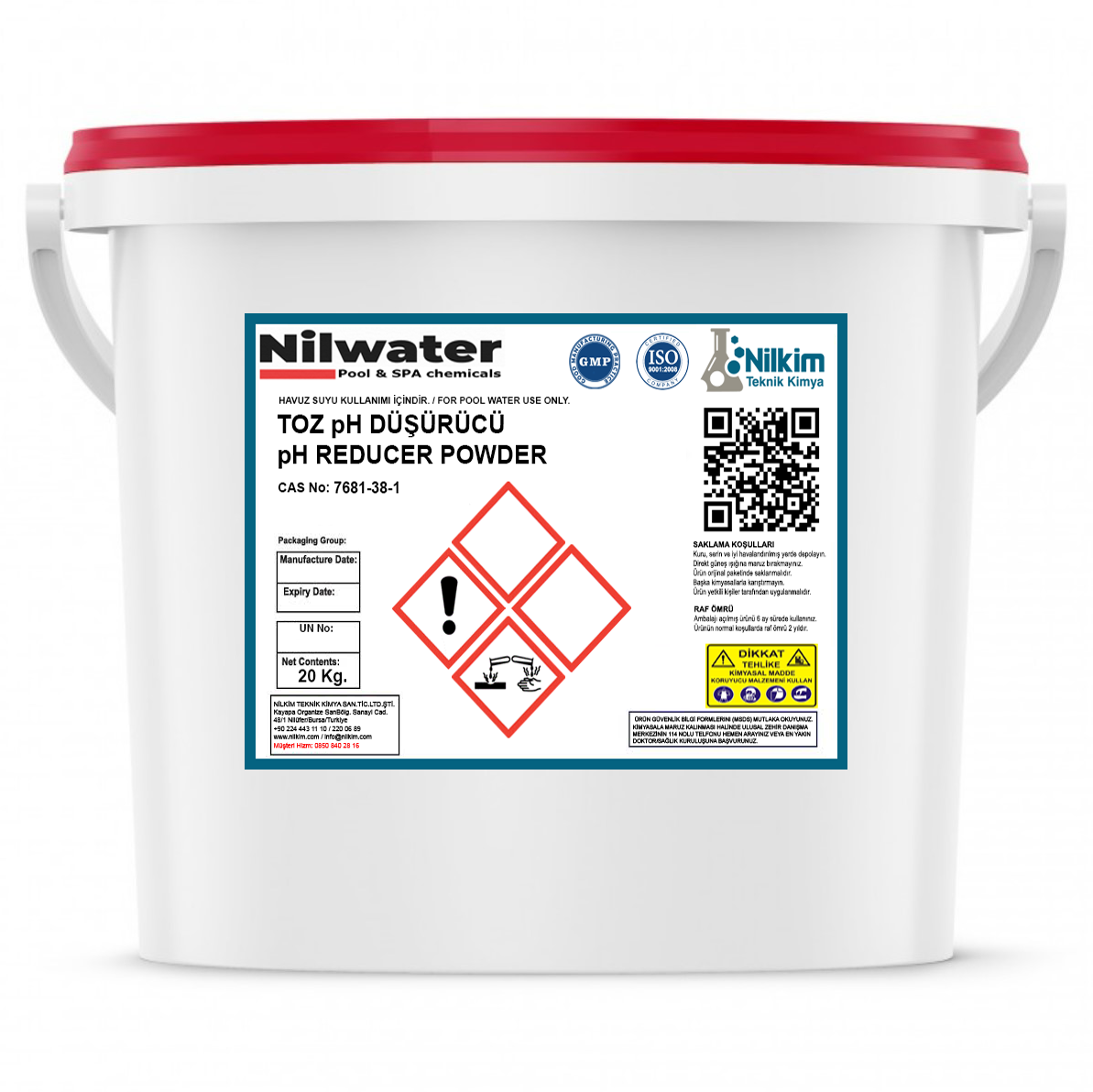 NILWATER pH-DOWNP (Havuz Toz pH Düşürücü)